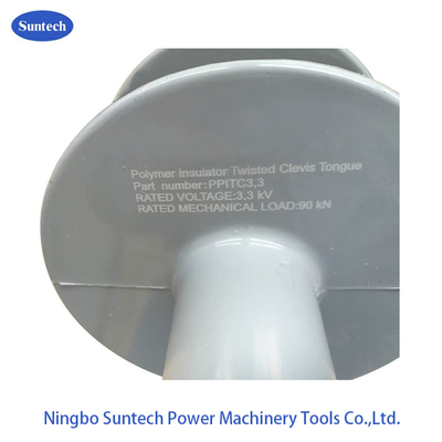 3.3KV 90KNのねじれのUリンクの舌ポリマー長い円柱形碍子
