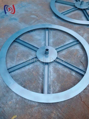 垂直水力ケーブルリールスタンド 7トンの重量搭載 360°回転ベース 電源/通信ケーブルの配備