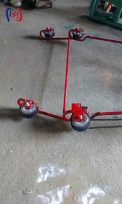 検査用電車と上空線 双子電導線の直線作業用自転車