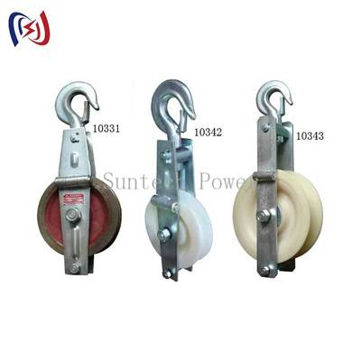 送電線建設用、5kn～150kn定格荷重、660x560x100mmシーブサイズの高耐久接地線張線ブロック