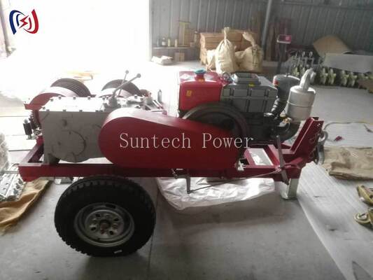 電力線工事用 6.3-9KW ダブルドラムウインチ (2000-3600RPM)、ケーブル同時引き出し・張力調整機能付き