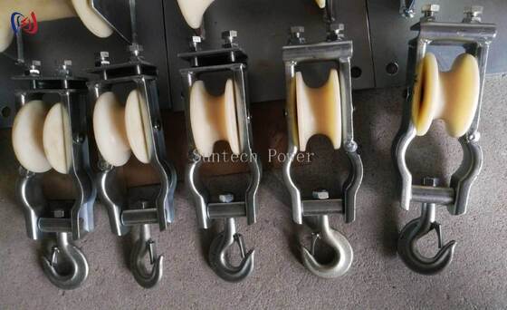 架空線設置用、定格荷重5-20KN、シーブサイズ80x50mmのプロフェッショナル座置・吊下兼用張線器