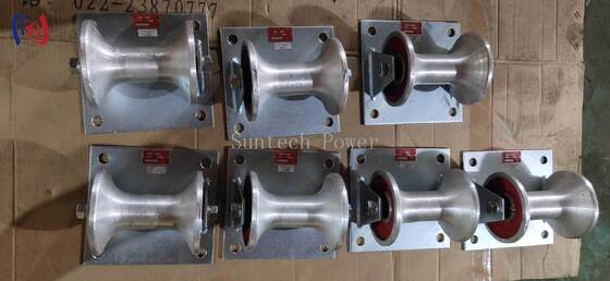 プロフェッショナル 5KN 定格荷重 ケーブルグラウンドローラー キャストアルミニウムキャリア付き 150-160mm 地下ケーブル設置用