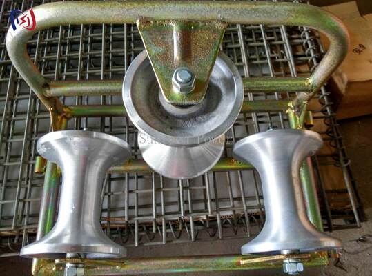 120-200mm ケーブル用 10KN 定格荷重の頑丈なコーナー グラウンド ローラー ケーブル引っ張り装置