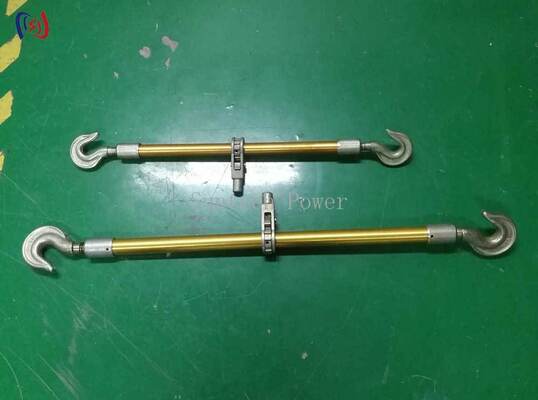 アルミニウムデュアルフックターンバックル 10-50KN アルマイト処理導体架線工具