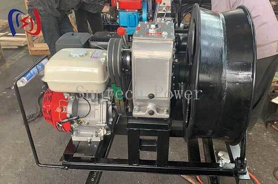 1.25T牽引力 9HPガソリンエンジンケーブル巻き取り機 2段前進＋後進 ケーブルウインチプーラー