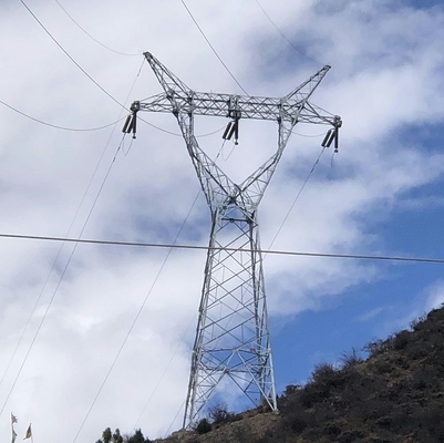 110kV 132kVの角の鋼鉄格子架空送電線タワー