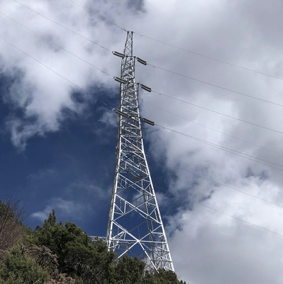 110 132kV 4脚の角の鋼鉄格子伝達タワー