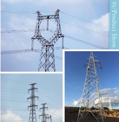 ASTM123 230KV 400KVは頭上式の送電線のための鋼鉄タワーに格子をつける